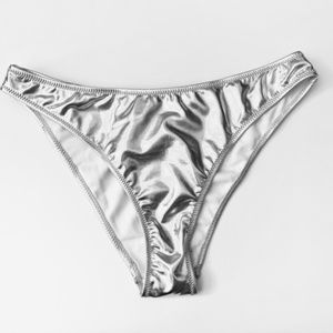 Missguided Metallic Silver Swim Brief
